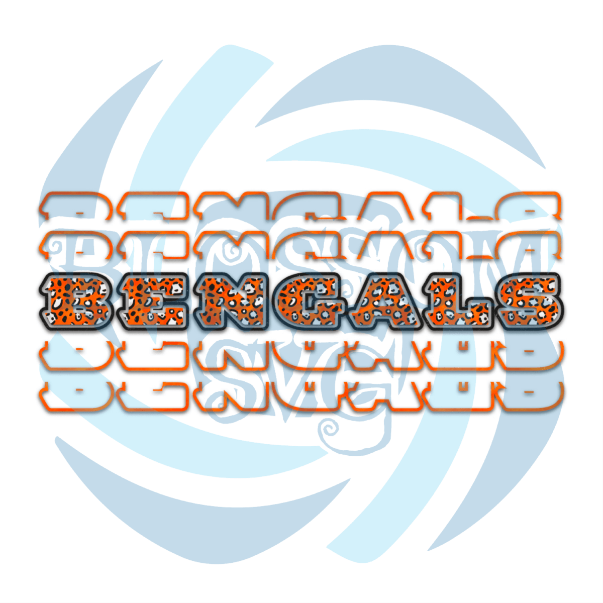 Leopard Words Cincinnati Bengals Team PNG CF110322004