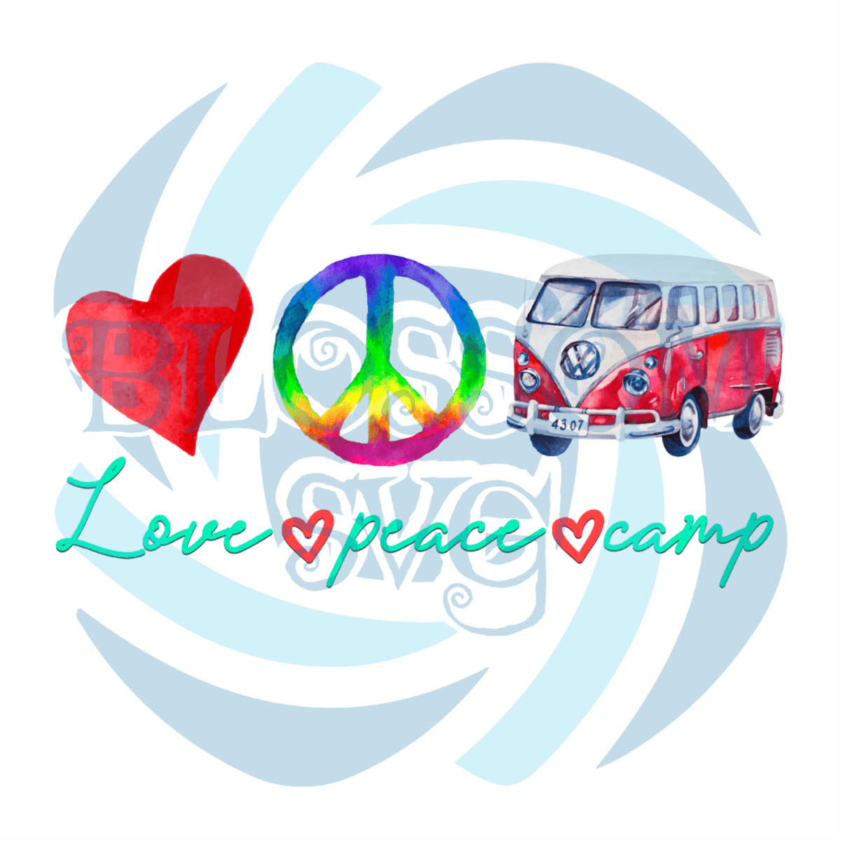 Love Peace Camp PNG Sublimation