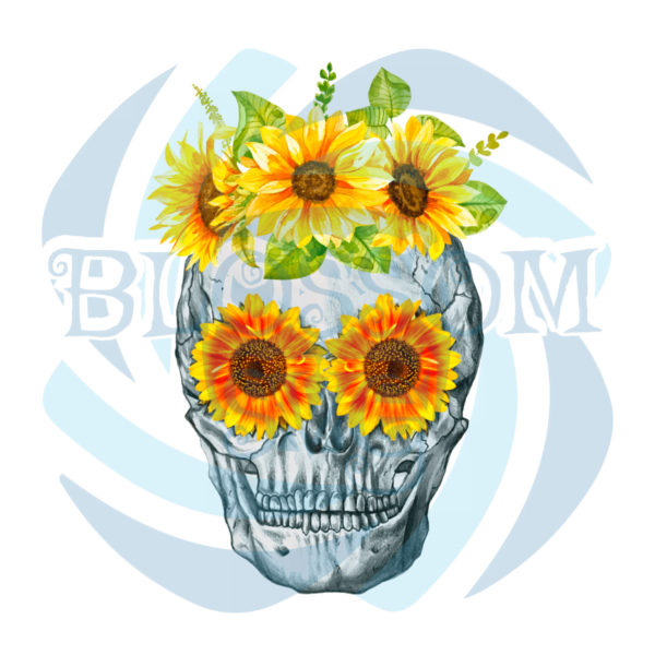 Sunflower Skull PNG Sublimation