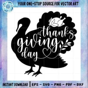 Black Turkey Thanksgiving Day SVG Cutting File