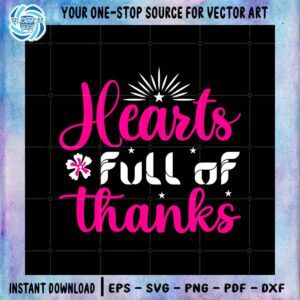 Hearts Full Of Thanks White Star SVG Cutting File