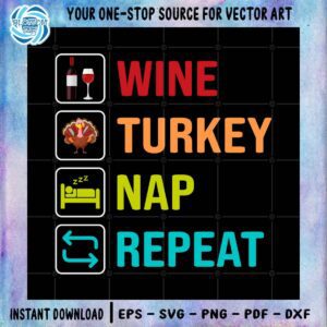 Wine Turkey Funny Thanksgiving SVG Cutting File