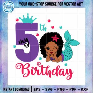 5th-birthday-afro-mermaid-best-svg-cutting-files