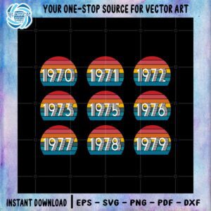 Vintage Retro Birthday Bundle SVG Cutting Files