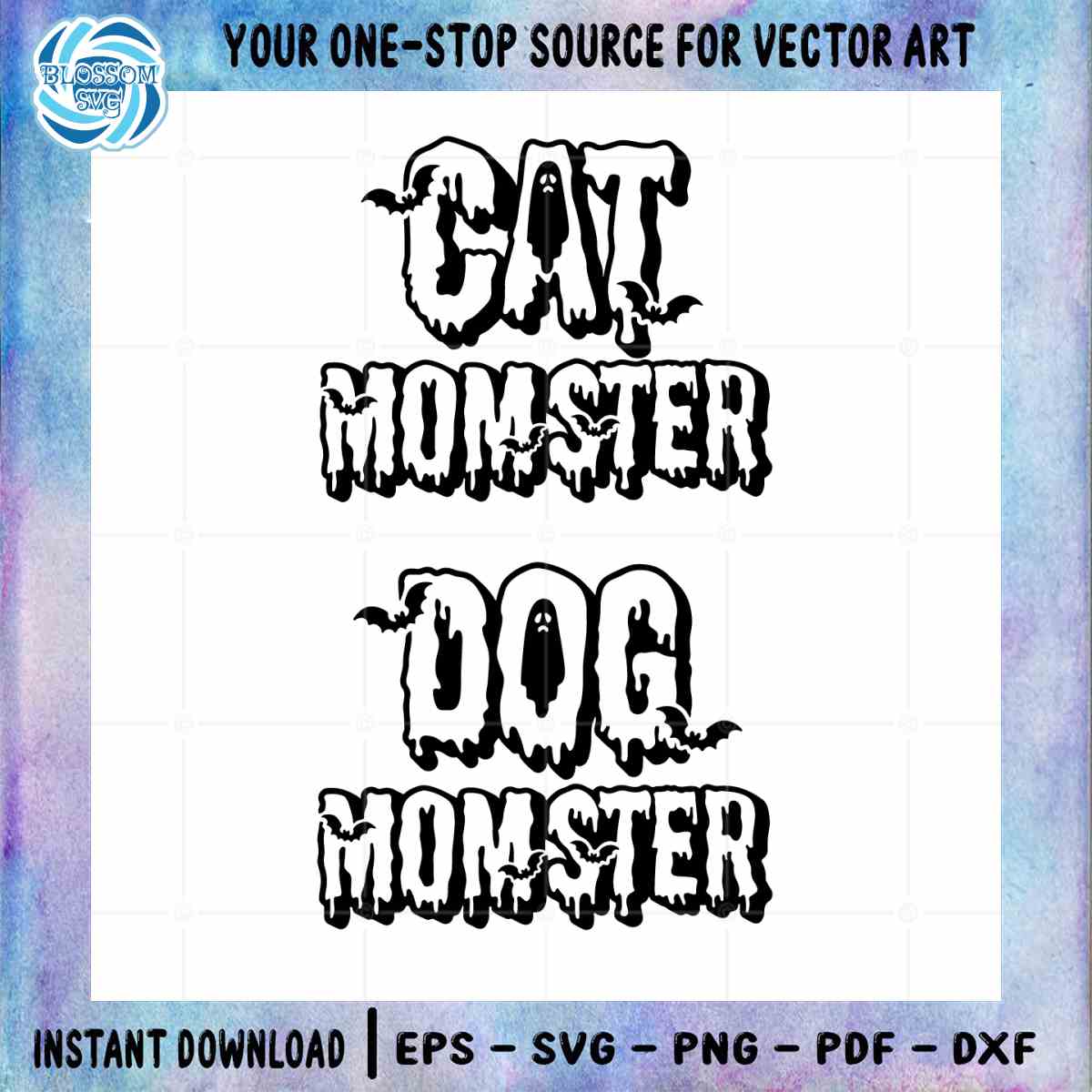 Cat And Dog Momster Halloween SVG Best Graphic Designs Cutting Files