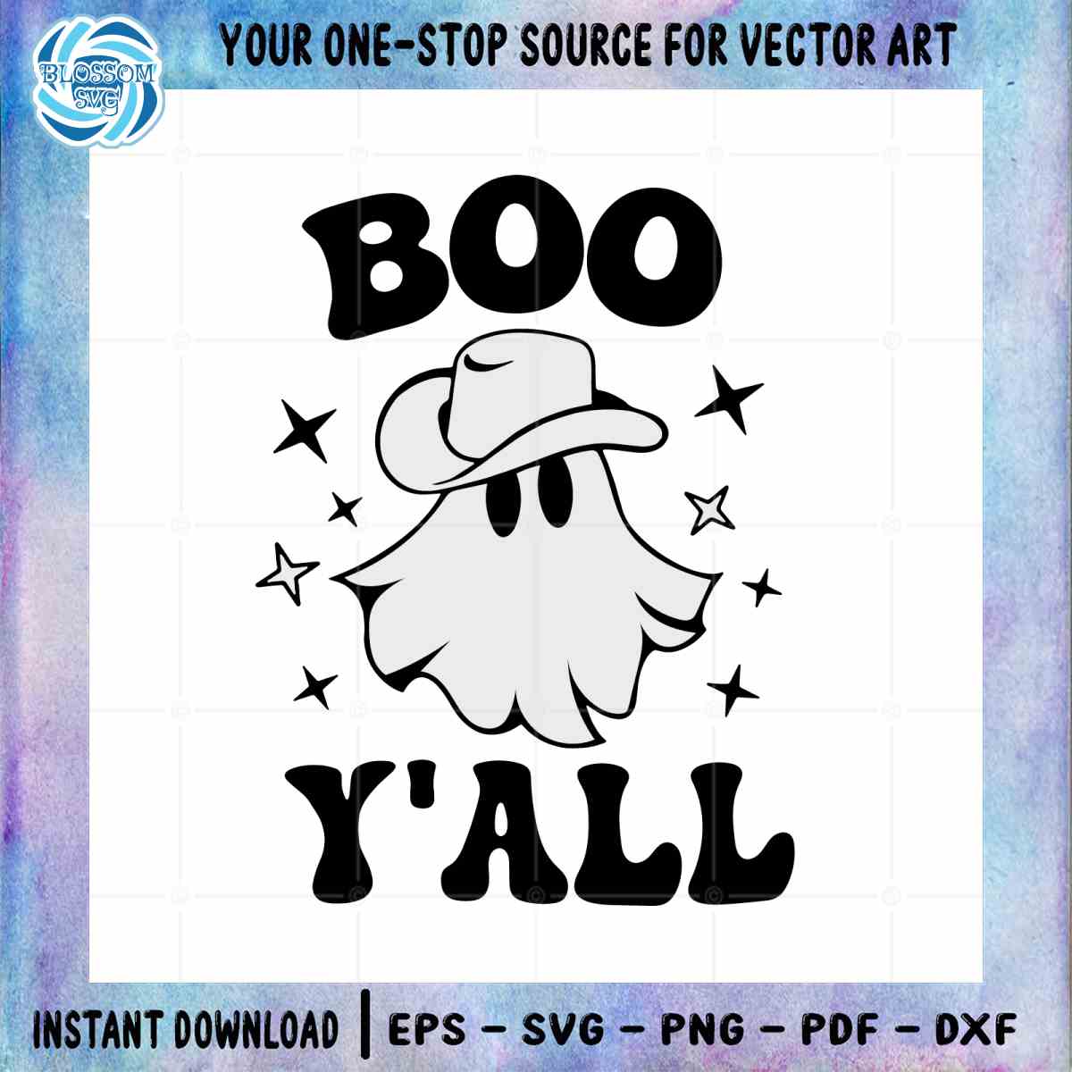 Halloween Ghost Spooky Boo Y'all SVG Graphic Designs File