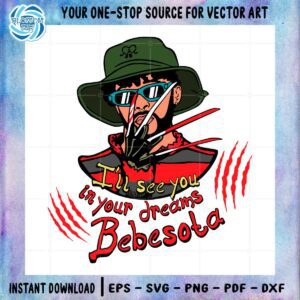 Bad Bunny Freddy Krueger Halloween Character SVG Cutting Digital File
