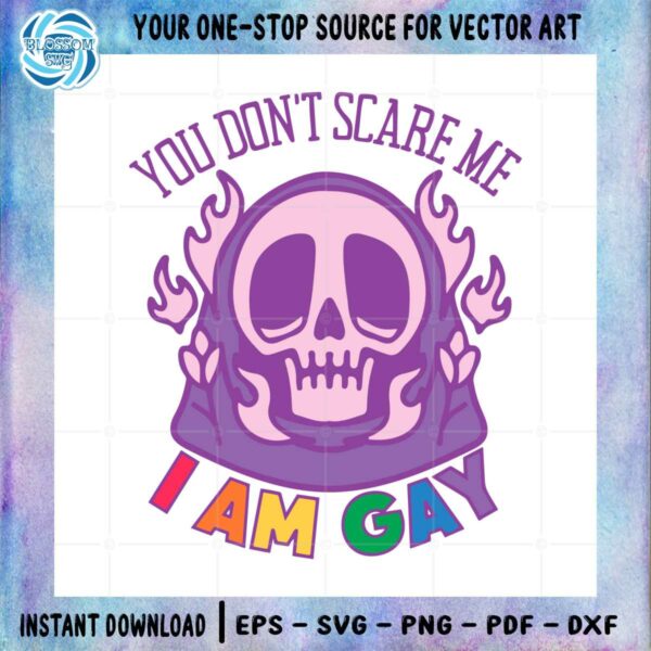 LGBT Pride Skull Halloween I Am Gay SVG Graphic Designs Files