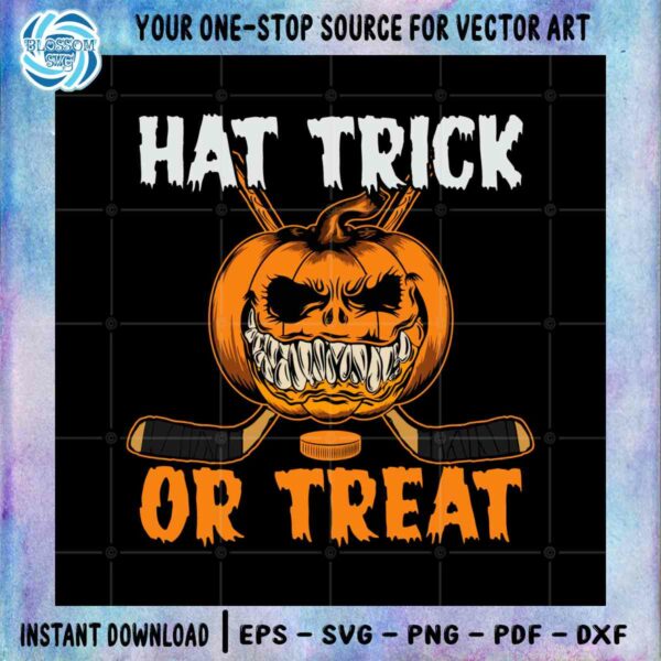 Happy Halloween Pumpkin Hockey Hat Trick Or Treat SVG Files