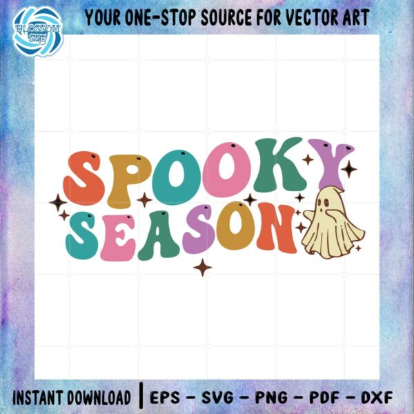 Halloween Ghost Spooky Season Color SVG Designs Files