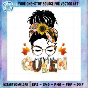 hello-pumpkin-leaves-messy-bun-fall-png-sublimation-design