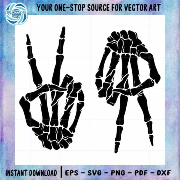 double-peace-skeleton-hands-svg-best-graphic-designs-cutting-files