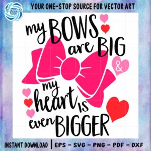 Valentines Day Pink Bow SVG Files Silhouette DIY Craft Instant Download
