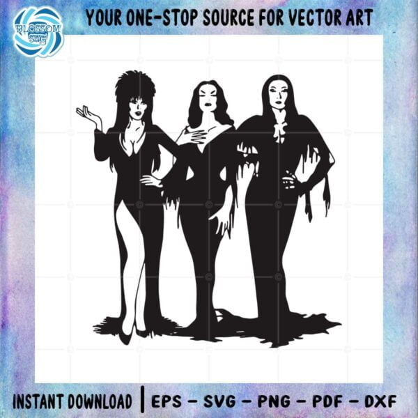 Elvira Goth Women SVG Halloween Vampira Files for Cricut Files