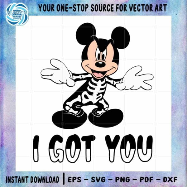 Halloween Skeleton Mickey Mouse SVG I Got You Design Files