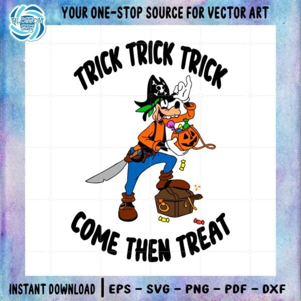 Funny Goofy Pirates Pumpkin Halloween Trick Treat SVG Cutting Files