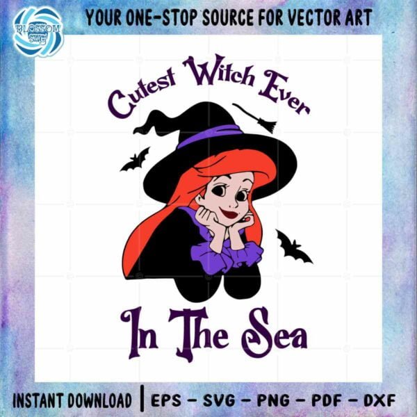 Halloween Ariel Mermaid Princess Witch SVG Cutting Files