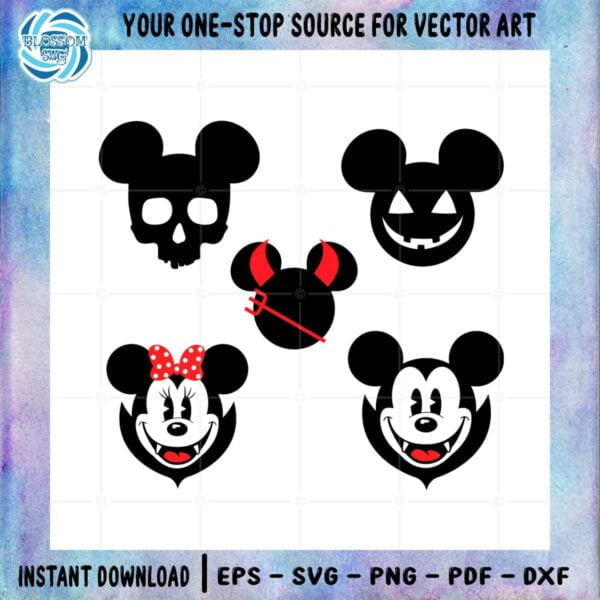 Mickey Minnie Vampire Halloween Bundle SVG Graphic Designs Files