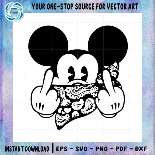mickey-mouse-bandana-middle-finger-svg-graphic-designs-files