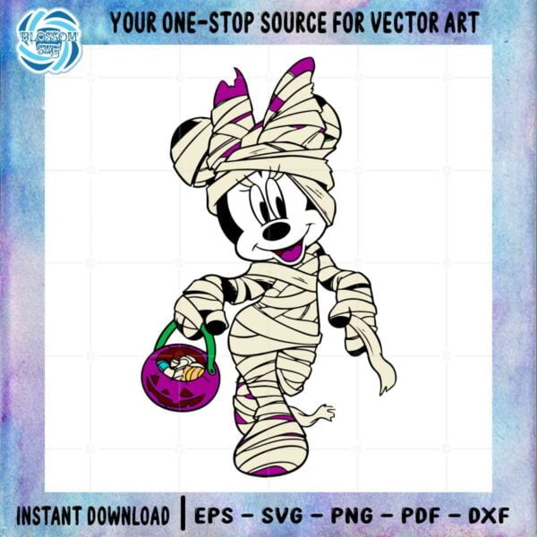 Halloween Funny Minnie Mummy Pumpkin SVG Files for Cricut Sublimation Files