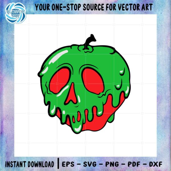 Halloween Skull Poison Apple SVG for Cricut Sublimation Files