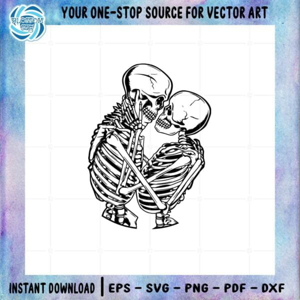 Couple Skeleton Romance Halloween SVG Best Graphic Design Cutting File