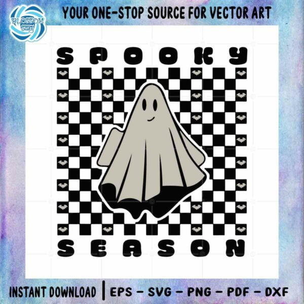 Retro Ghost Funny Halloween Spooky Season SVG Designs Files
