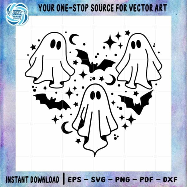 Love Halloween Creepy Bat And Ghost SVG for Cricut Files