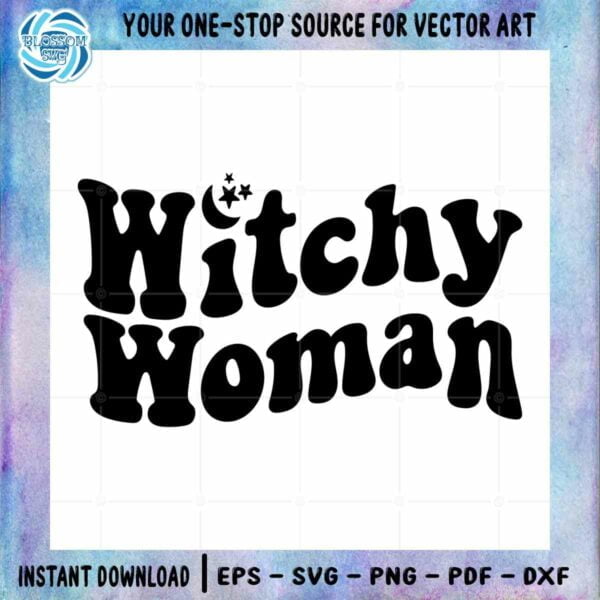 Halloween Witchy Woman Groovy SVG Best Graphic Design Cutting File