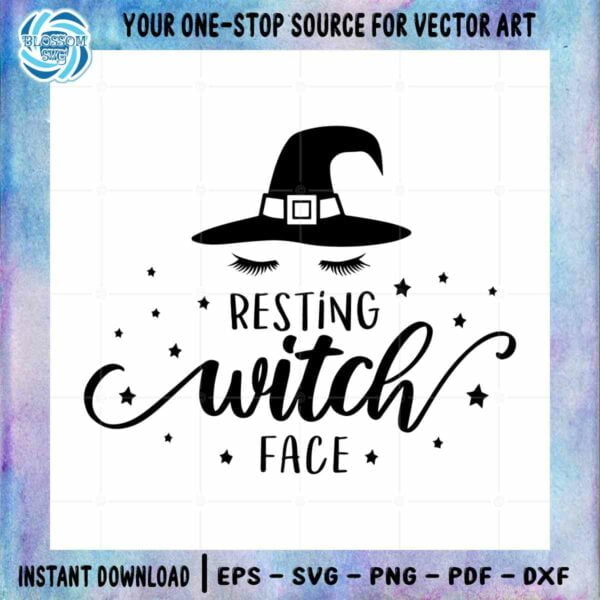 Happy Halloween Witch Resting Witch Face SVG Designs Files