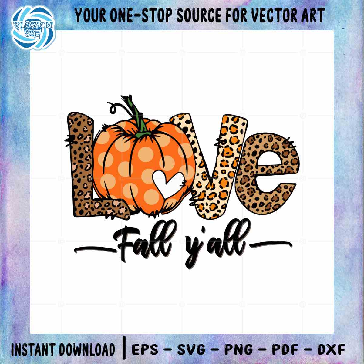 Fall Season Love Leopard Pumpkin SVG Cutting Digital File