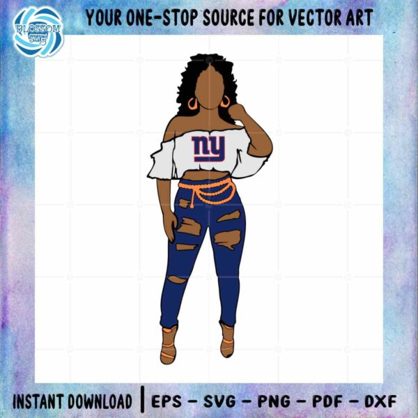 New York Giants Girl NFL Team SVG Afro Women Design Files