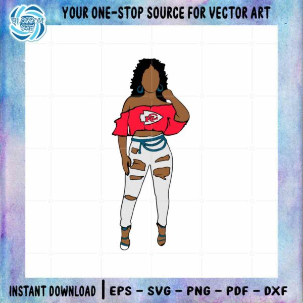 Kansas City Chiefs Team SVG NFL Black Girl Graphic Design Files