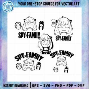 Anime Spy Family Bundle SVG Japanese Cartoon Vector Cutting Files