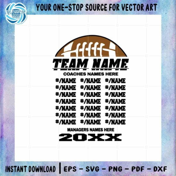 Football Team Customize Name Vector SVG Files for Cricut