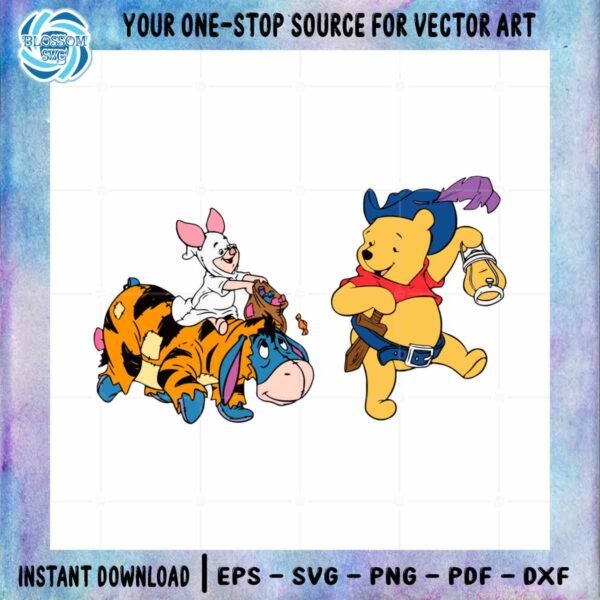 Halloween Winnie The Pooh Cartoon Character SVG Graphic Design Cutting File