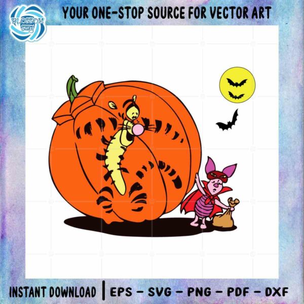 Halloween Pumpkin Tigger Piglet Evil Image SVG for Cricut Files