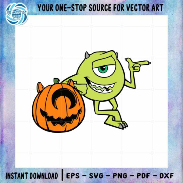Mike Wazowski Pumpkin Monster Halloween SVG Files DIY Craft