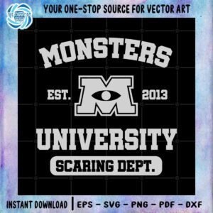 Cartoon Monsters University Logo SVG Files for Cricut