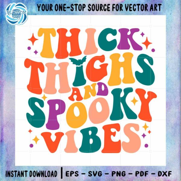 Halloween Groovy Thick Thighs Vibes SVG Graphic Designs Files