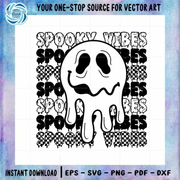 Halloween Ghost Face Spooky Vibes SVG Cutting Files