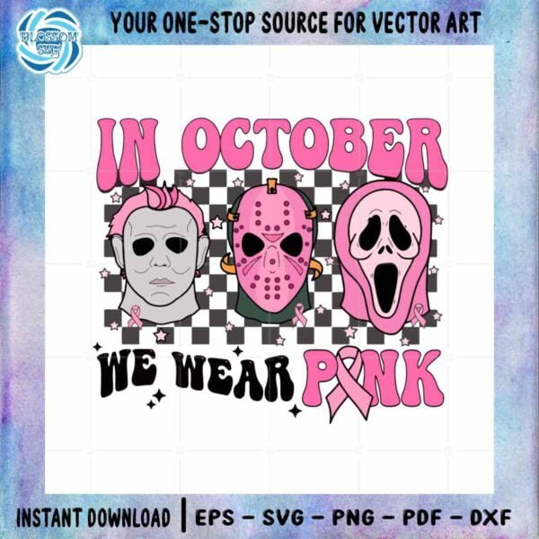Breast Cancer Awareness Halloween Horror SVG Designs Files