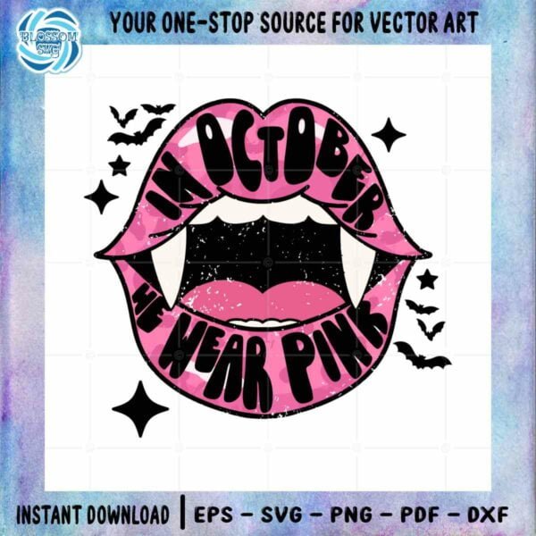 Pink Leopard Lips Halloween Breast Cancer SVG Cutting Digital File