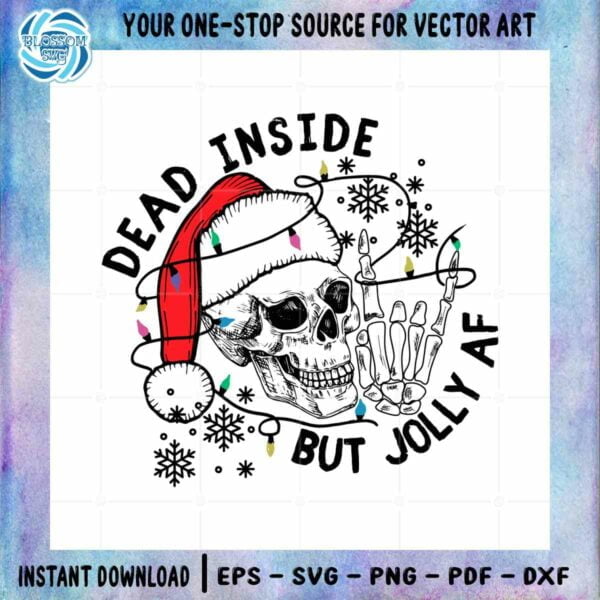 Dead Inside Christmas Santa Skull SVG Best Graphic Design Cutting File
