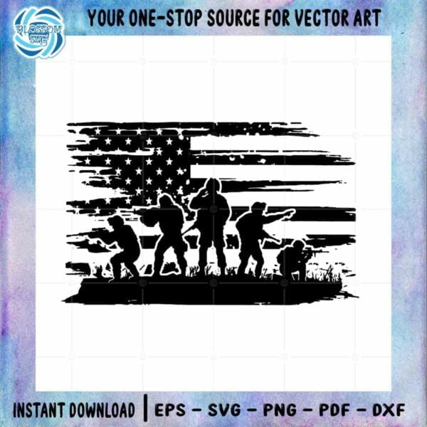 Veteran American Flag Military Scene Best SVG Cutting Digital Files