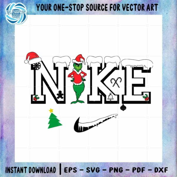 Nike Logo Grinch Merry Christmas SVG Best Graphic Design File