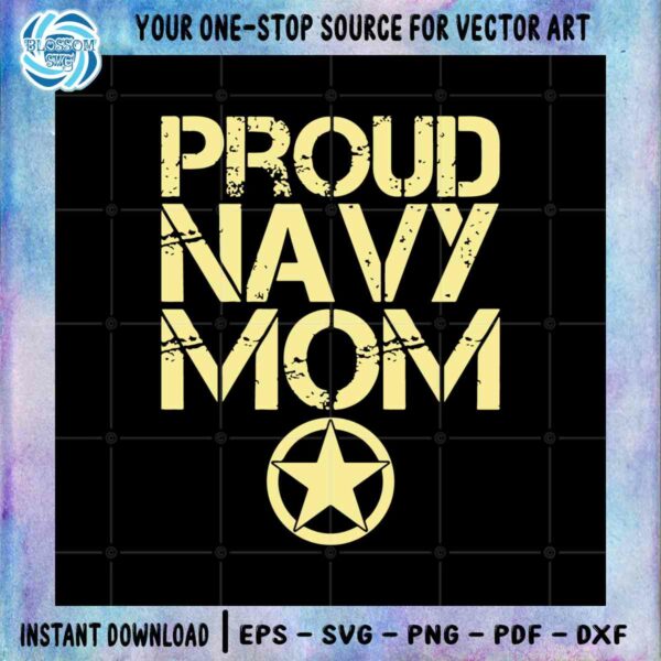 Proud Navy Mom Retro SVG Files for Cricut Sublimation Files