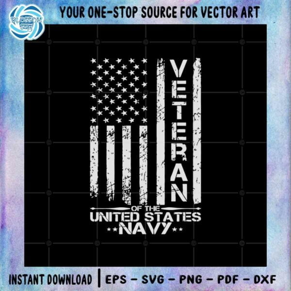 Veteran Of The United States Navy SVG American Flag File For Cricut