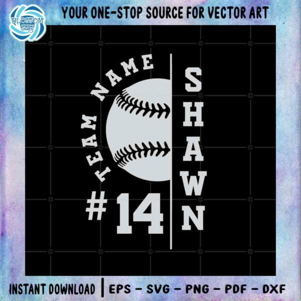 Baseball Team Custom Name SVG Baseball Player Graphic Design File