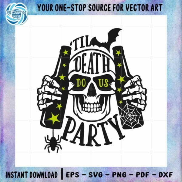Til Death Do Us Party Best SVG Halloween Skull Cutting Digital File